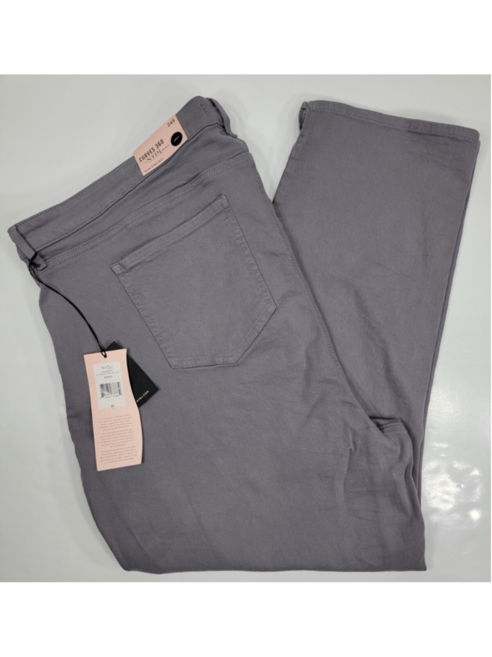 NEW NYDJ Curves 360 Slim Straight Stretch Ankle Jeans 24 S Short Women Gray NWT